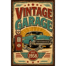 Lucena Vintage Garage Retro Metal Duvar Tabelası Klasik Araba Garaj Dekoru 15X20 cm