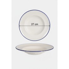 6'lı Valencia Makarna Tabak 27CM Rim Lacivert Rinart