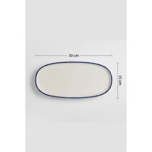6'lı Toledo Oval Kayık Tabak 30CM Rim Lacivert Rinart