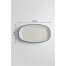12'li Valencia Oval Kayık Tabak 16CM Rim Lacivert Rinart