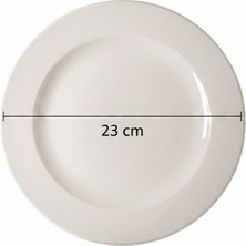 12'li Tuna Servis Tabağı ( Yanaklı) 23 cm Krem Rinart