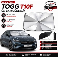 OtoÇizgi Togg T10F Şemsiye Tip Ön Cam Güneşliği Katlanabilir Uv Korumalı Araç Cam Güneşlik