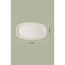 12'li Valencia Oval Kayık Tabak 25CM Krem (Iso) Rinart