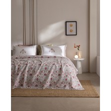 Madame Coco Bretagne King Size %100 Pamuk Karde Baskılı Çarşaflı Pike Takımı - Renkli