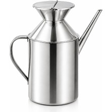 Welcomein 1 Litre Paslanmaz Çelik Yağdanlık – Kapaklı ve Kulplu Metal Yağlık