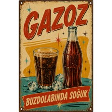 Lucena Gazoz Buzdolabında Soğuk Retro Metal Duvar Tabelası Vintage Dekoratif Levha 15X20 cm