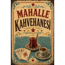 Lucena Mahalle Kahvehanesi Metal Tabela Retro Vintage Çay Kahve Duvar Dekoru 15X20 cm
