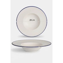 6'lı Valencia Makarna Tabak 28CM Rim Lacivert Rinart