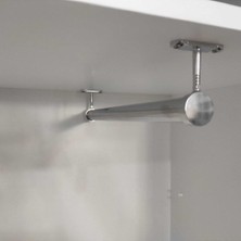 Empressco Dolap Içi (30 Cm) Krom Yuvarlak Askı Borusu( Askı Borusu +Flanş+Vida)