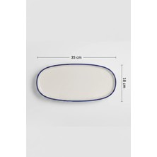 6'lı Toledo Oval Kayık Tabak 35X18CM Rim Lacivert Rinart