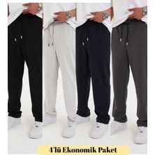 Pavotti Erkek Baggy Iki Iplik Eşofman Altı Ekonomik 4 Lü Paket (( Geniş Kalıp ))