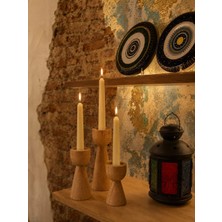 Respira Design Co. 3'lü Ahşap Şamdan Takımı (Kadeh) - Mumluk Seti - El Yapımı - Dekoratif Şamdan Takımı