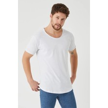 The One Erkek Pis Yaka Oval Kesim Basic T-Shirt
