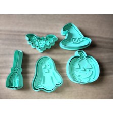 Craftelle 5 Parçalı Halloween Temalı Özel Tasarım Seramik, Kurabiye ve Hamur Kalıp Seti