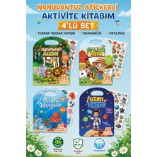 DIYTOY 4'lü Set Nano Vantuzlu Bitmeyen Sticker Seti - Yıkanabilir, Yırtılmaz Eğitici Tekrar Tekrar Yapışan