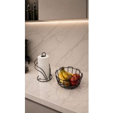 Edora Home 2’li Set Siyah Kuğu Peçetelik Oval Köşeli Meyve Sepeti Mutfak Seti