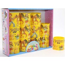 Evimdeyokyok Pokemon Baskılı Stres Yayı - Sarı Plastik Nostaljik Oyuncak 12'li Seti ALK3984
