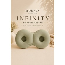 Moonzy Minimalist & Cozy Infinity Piercing Yastığı – Kulak Delikli Uyku Yastığı, Piercing Koruyucu Yan Yatış Yastığı, Çift Kulak Boşluklu