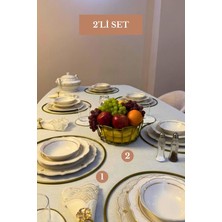 Edora Home 2’li Set Mat Gold 6'lı Supla Oval Köşeli Meyve Sepeti Mutfak Seti