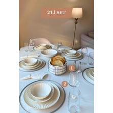 Edora Home 2’li Set Mat Gümüş 6'lı Supla Yuvarlak Ekmek Sepeti Mutfak Seti