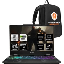 MSI Msı Cyborg 15 Intel Core 7 240H 80GB Ram 1tb SSD RTX5060/8GB 15.6" Fhd Freedos Gaming Laptop & Per4 Çanta B2RWFKG208XTRP345