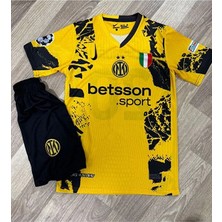 Gladsome Inter 2024/25 Yeni Sezon Isimsiz Alternatif Çocuk Forması 2'li Set (Yellow)