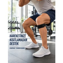 Diz Tendon Bandı Ayarlanabilir Cırtlı Sporcu Destek Bandı Siyah
