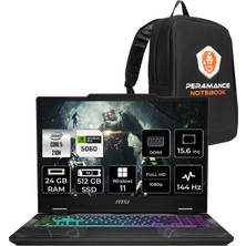 MSI Msı Cyborg 15 Intel Core 5 210H 24GB Ram 512GB SSD RTX5060/8GB 15.6" Fhd WIN11 Pro Gaming Laptop & Per4 Çanta B2RWFKG207XTRP434