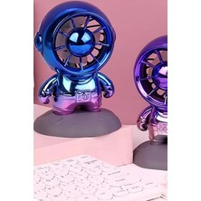 Yeni USB Mini Sevimli Karikatür Aya Basan Astronot El Fanı Taşınabilir Ev Ofis Şirin El Masa Fanı