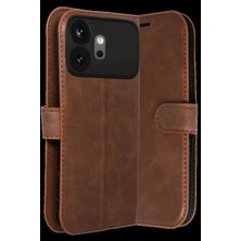 Hace Bazaar Huawei Honor 600 Trend S Plus Kapaklı Kılıf - Taba -Hcb