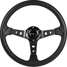 Gümrük Bey Universal 14” Siyah Derin Tasarım Yarış Direksiyonu – 350 Mm, 6 Cıvata, Korna Düğmeli