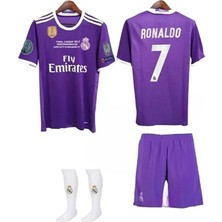 Gladsome R.e.a.l M.a.d.r.i.d 2017 Cardiff Şampiyonlar Ligi Cristiano Ronaldo Çocuk Forması 4'lü Set (Armalı)