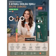Deanb Bluetooth Kumandalı Dolgu Işıklı LED Selfie Çubuğu 170CM Tripod Telefon Standı