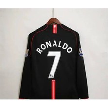 Gladsome Manchester United 2008 Cristiano Ronaldo Siyah Uzunkol Deplasman Forması (Jersey)