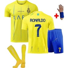 Gladsome Al-Nassr Yeni Sezon Ronaldo Çocuk Forması Şort Çorap Bileklik Hediyeli