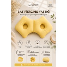 Moonzy Minimalist & Cozy  Bat Model  Çift Kulak Delikli Piercing Yastığı Ayarlanabilir Dolgulu %100 Pamuk Poplin Kılıflı Yan Yatış Yastığı