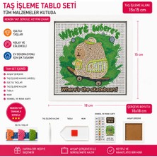 İğne İzi 5d Elmas Taş Işleme Tablo Seti Kapibara Desenli 18X18 cm Ahşap Çerçeveli Elmas Mozaik Hobi Seti Capybara Kendin Yap Hobi Seti Kanvas ve Çerçeveli