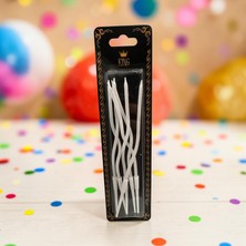Partyplus Mum Spiral(Burgulu) Beyaz Renk Uzun Pk6 Lı