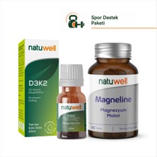 Natuwell Vitamin D3K2 Damla 20 ml ve Magneline Magnezyum Malat 60 Tablet