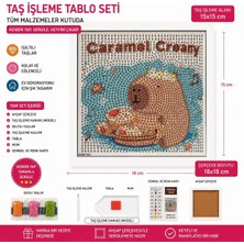 İğne İzi 5d Elmas Taş Işleme Tablo Seti Kapibara Desenli 18X18 cm Ahşap Çerçeveli Elmas Mozaik Hobi Seti Capybara Kendin Yap Hobi Seti Kanvas ve Çerçeveli