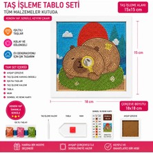İğne İzi 5d Elmas Taş Işleme Tablo Seti Kapibara Desenli 18X18 cm Ahşap Çerçeveli Elmas Mozaik Hobi Seti Capybara Kendin Yap Hobi Seti Kanvas ve Çerçeveli