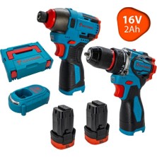 Catpower 5161 16V 2AH Kömürsüz Akülü Matkap ve Torklu Vidalama Seti Şarjlı