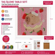 İğne İzi 5d Elmas Taş Işleme Tablo Seti Kapibara Desenli 18X18 cm Ahşap Çerçeveli Elmas Mozaik Hobi Seti Capybara Kendin Yap Hobi Seti Kanvas ve Çerçeveli