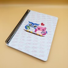 Sry 120 Yaprak Spiralli Baykuş Desenli Defter – Okul, Ders ve Not Defteri