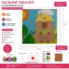 İğne İzi 5d Elmas Taş Işleme Tablo Seti Kapibara Desenli 18X18 cm Ahşap Çerçeveli Elmas Mozaik Hobi Seti Capybara Kendin Yap Hobi Seti Kanvas ve Çerçeveli