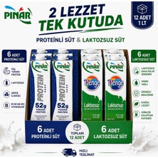 Pınar 1lt Proteinli ve 1lt Laktozsuz Süt 12 Adet