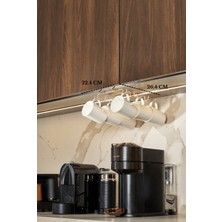 Edora Home Bej 10 Kancalı Bardak Askılığı Raf Altı Kupa Fincan Düzenleyici Paslanmaz Metal