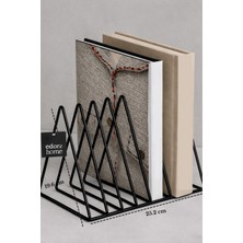 EdoraHome Siyah Metal Kitap Düzenleyici Organizer 103 cm Modern Tasarım 6 Raflı Kullanım