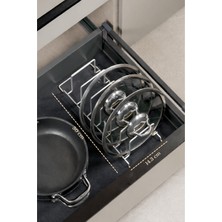 Edora Home Mat Gümüş Tava Tencere Düzenleyici Çekmece İçi Organizer Yer Tasarruflu
