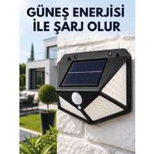 Sensörlü Solar Bahçe Lambası Geniş Açılı LED Aydınlatmalı Balkon Garaj ve Bahçe Işığı - Lisinya